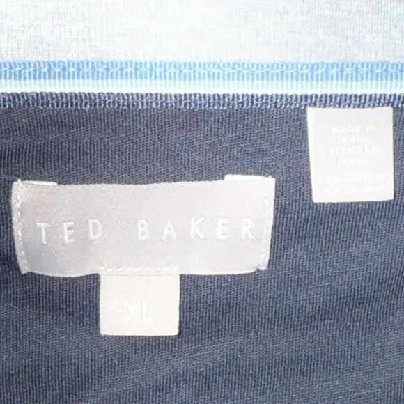 NWOT Ted Baker Blue Geometric Textured Quarter Zip Sweater Size XL - Picture 5 of 5